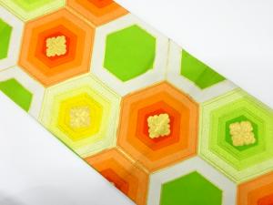 アンティーク　花亀甲模様織り出し袋帯（材料）